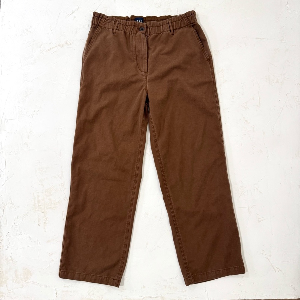 GAP GAP Elastic Waist Cotton Pants – Brown (Size L)